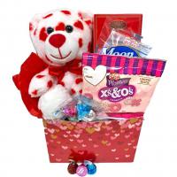 Hugs and Kisses Gift Box with Chocolate, Cookies, Teddy Bear