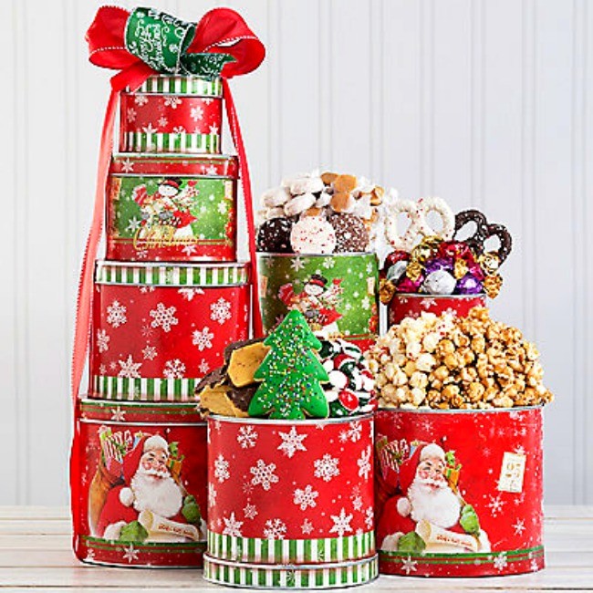 Nostalgic Holiday Gift Tin Tower