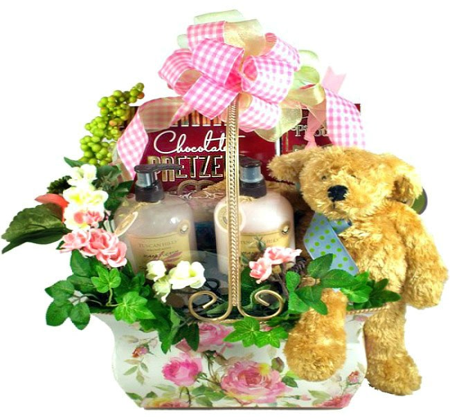 Vintage Rose Gift Basket For Her