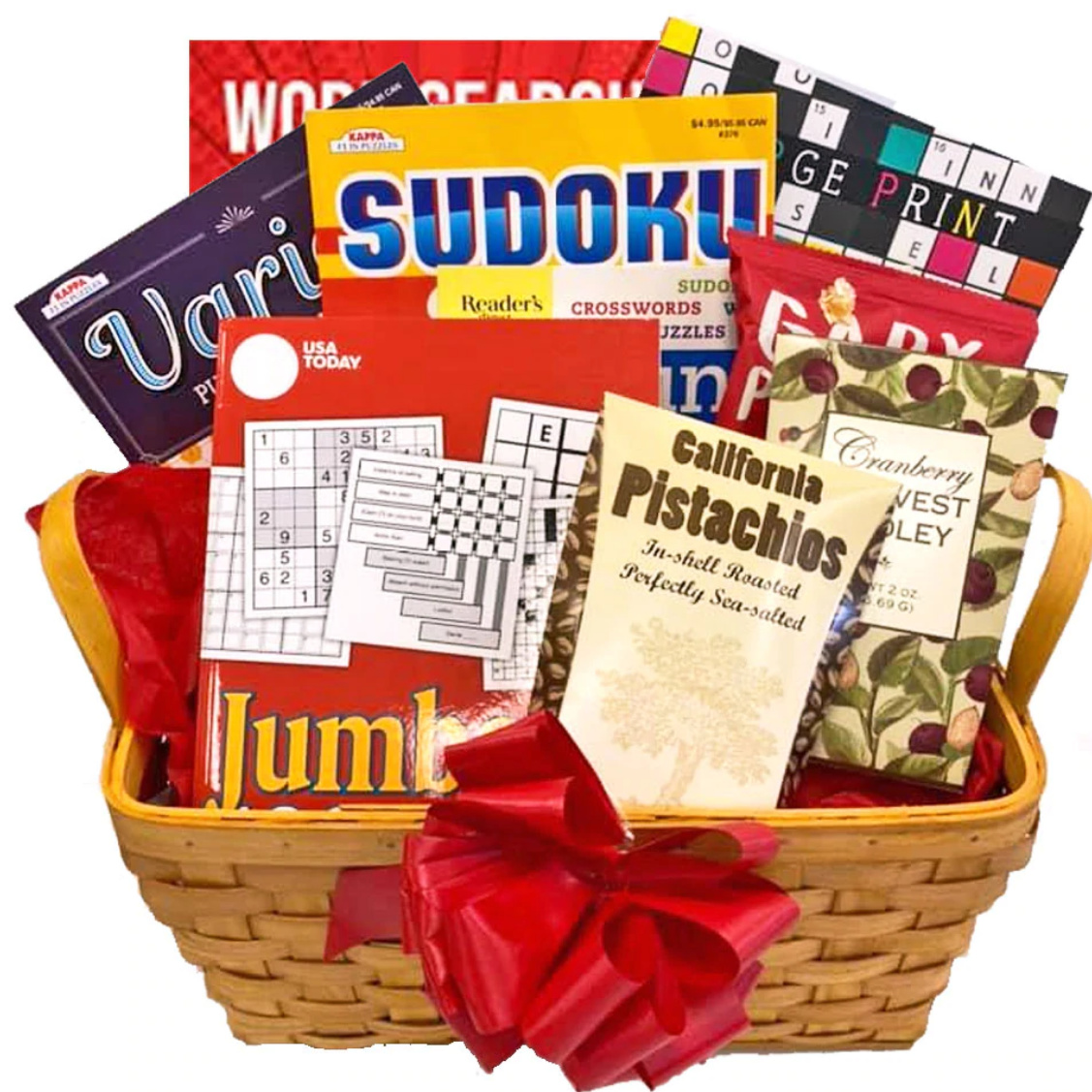 Deluxe Puzzle Books Gift Basket for Men and Women