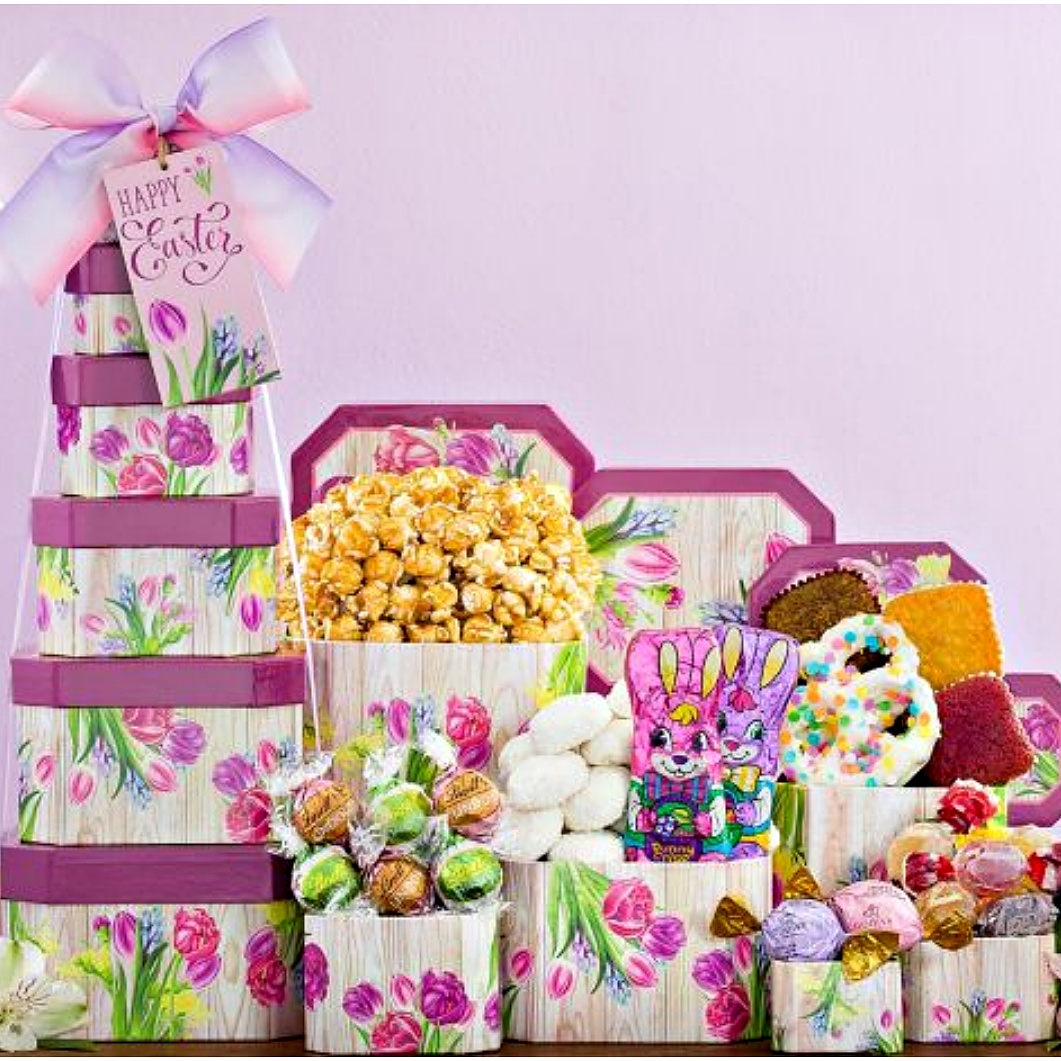 Springtime Easter Gift Tower at Adorable Gift Baskets