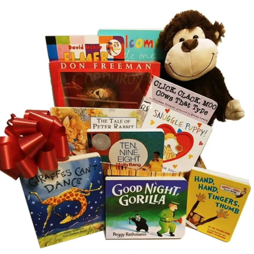 Newborn Gift Basket Unisex Design Baby's First Library
