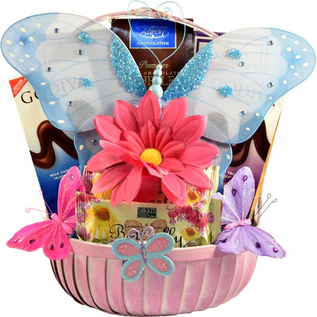 Butterflies And Blooms Gift Basket