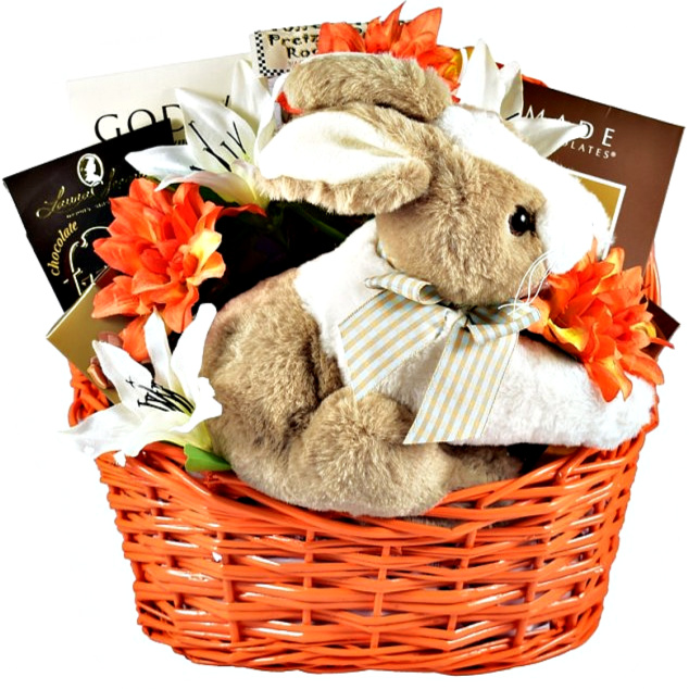 Chocolate, Chocolate and More Chocolate!, Easter Gift Basket with Plush