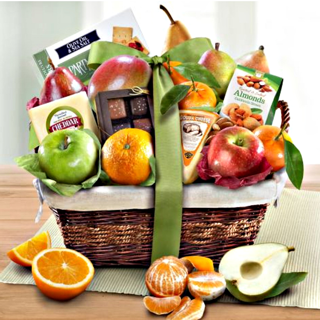 Deluxe Fruit and Favorite Snacks Gift Basket