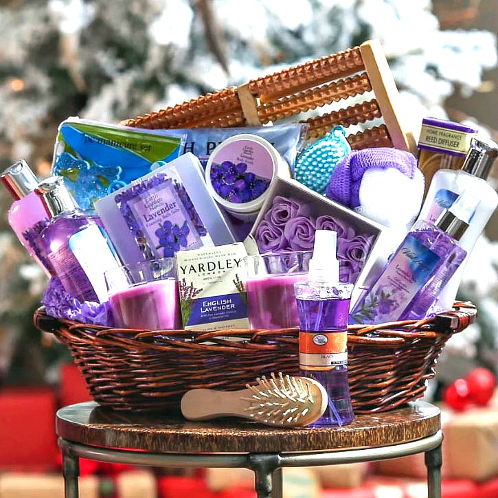 Lavender Spa Escape Gift Basket, Pampering Gift For Her