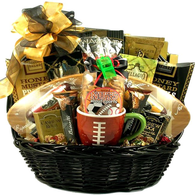 Gift Basket Halftime Snacks, Football Fan Gift Basket Football themed gift ...