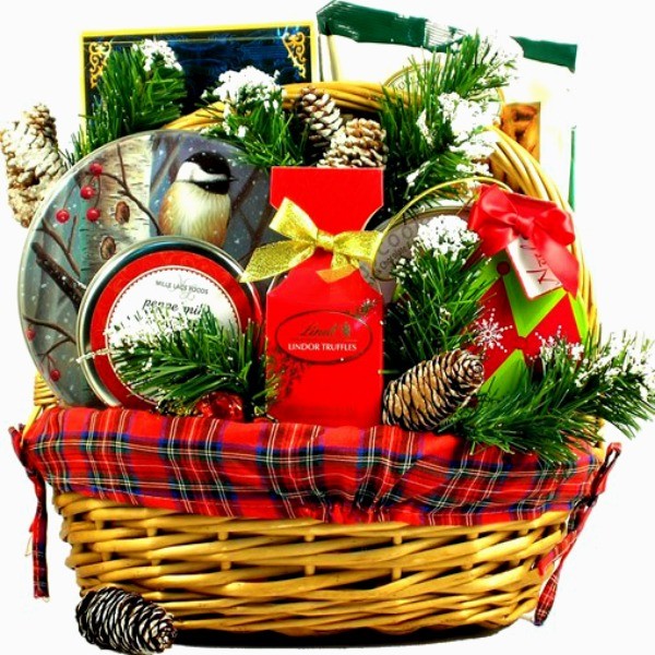 A Festive Oversized Old Fashioned Christmas Gift Basket