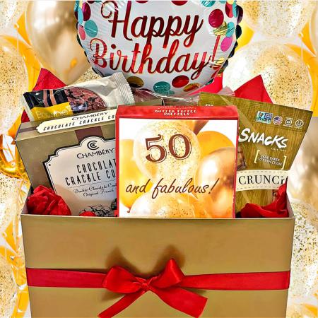 Happy 50th Birthday Gift Basket