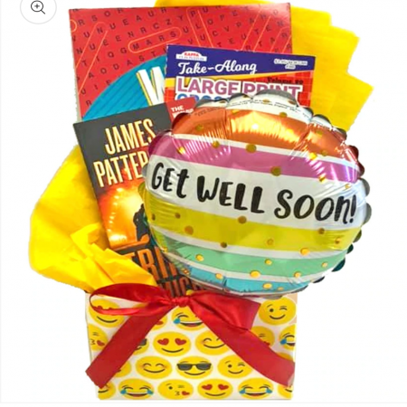 GET WELL GIFT BOX WITH PAPERBACK BOOK