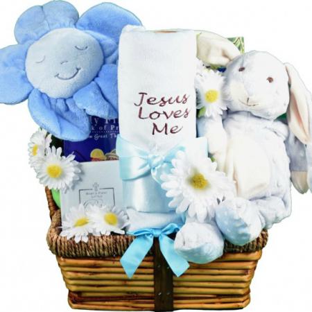 Christian baby gift basket