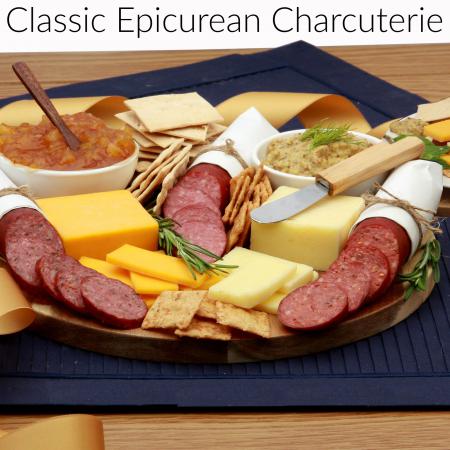  Deluxe Meat & Cheese Lovers Sampler Tray - Meat & Cheese Gift  - Meat & Cheese Charcuterie : Grocery & Gourmet Food