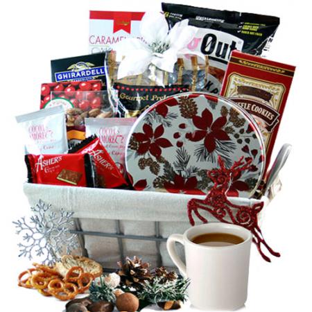 Frosty holiday treats gift basket