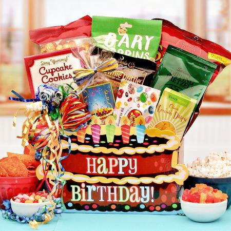 birthday gift basket in birthday box