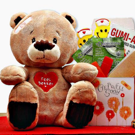 get well soon teddy bear gift box