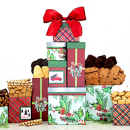 Holiday Cookie Gift Tower For Christmas