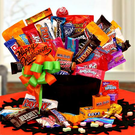 Halloween gift box filled with candy