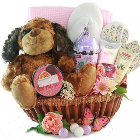 puppy love gift basket send by mail