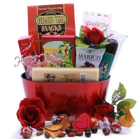 Hugs and Kisses Candy and Chocolate Bouquet - Valentine's Day Gift Basket  for Her - for Him - for Kids