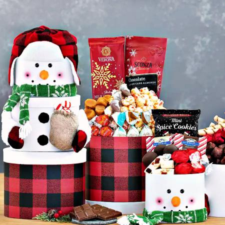 Christmas Snowman Gift Tower