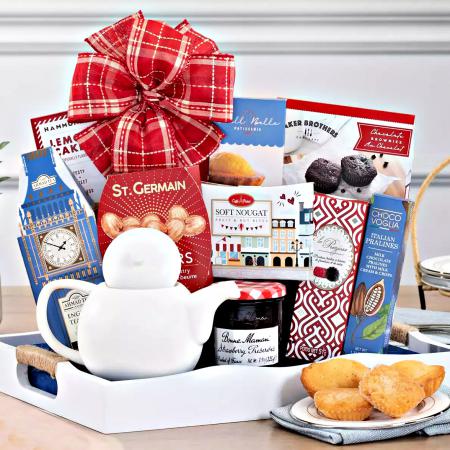 Teapot, Tea & Snacks Gift Tray