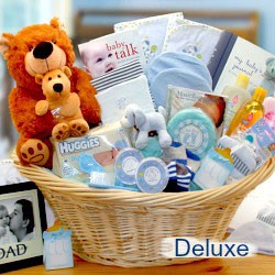 Deluxe New Baby Boy Gift Basket