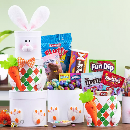 happy Easter bunny gift tower