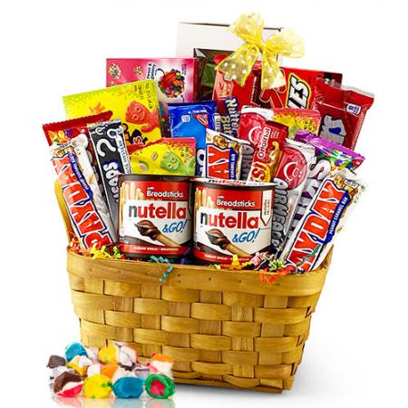 gift basket filled with candy