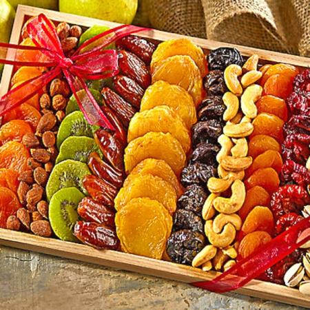 Gourmet Dried Fruit and Nut Gift Tray