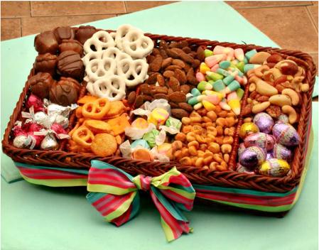 large gift tray of sweets and treats