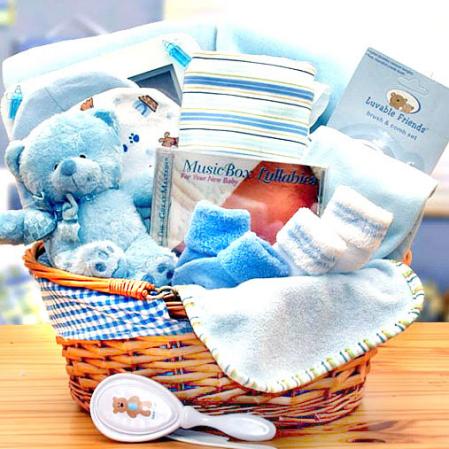 Organic New Baby Boy Gift Baskets