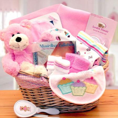 Organic New Baby Girl Gift Baskets