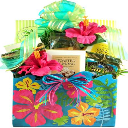 tropical hello gift baskets