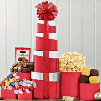 sweet tower of chocolate treats