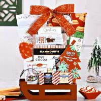 Cocoa-Chocolate-and-Brownie-Sleigh-at-Adorable-Gift-Baskets