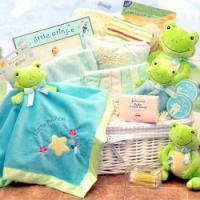 Froggy Themed Baby Gift Basket