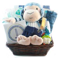 little monkey gift basket for baby boy