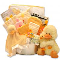 unisex yellow-theme baby bath gift set